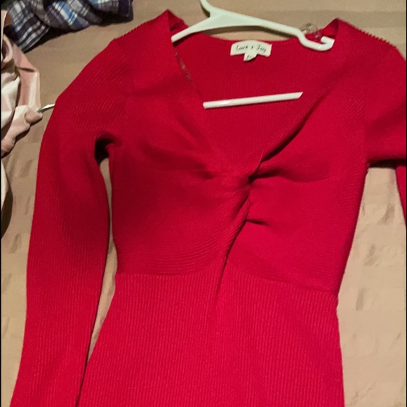 Red midi sweater dress - Picture 1 of 2